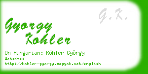 gyorgy kohler business card