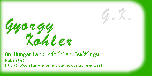 gyorgy kohler business card